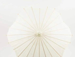 Off-White Scalloped Paper Parasol