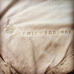 Personalized faux fur blankets for Iconic Weddings