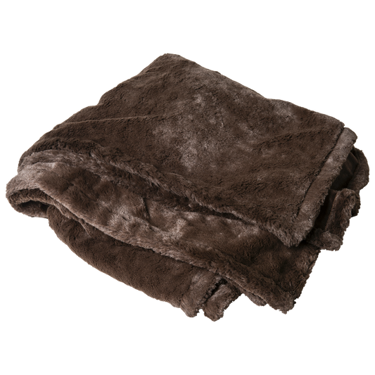 Blanket rental - chocolate faux fur throw