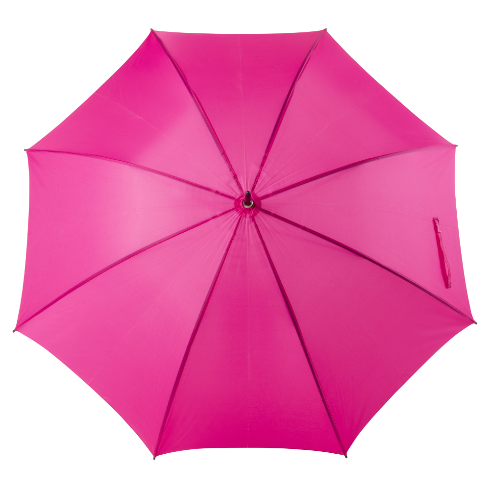 Fuchsia large umbrella with 8-panel design, ideal for events, weddings, and rain protection.