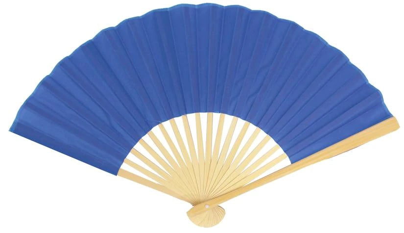 Dark Blue Silk Folding Fan