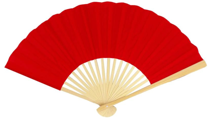 Red Silk Folding Fan