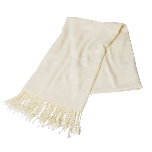 Ivory pashmina shawl – soft, elegant wrap perfect for weddings, guests, and outdoor events.