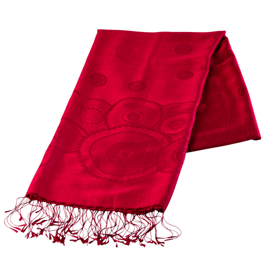 Red silk shawl – soft, lightweight, and perfect for weddings, gifting, and formal occasions.
