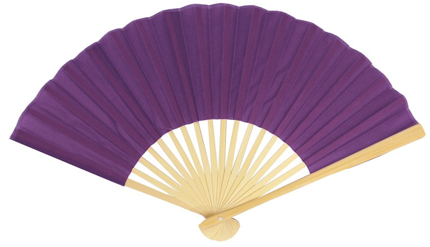 Purple Silk Folding Fan
