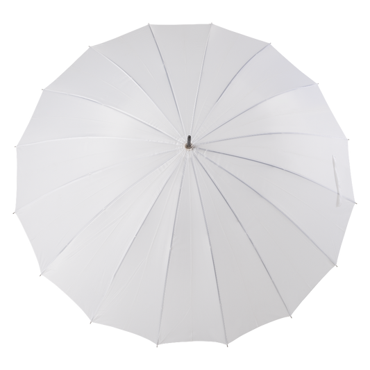 White large 16-panel umbrella – elegant, wind-resistant, and perfect for weddings, events, and outdoor photography.