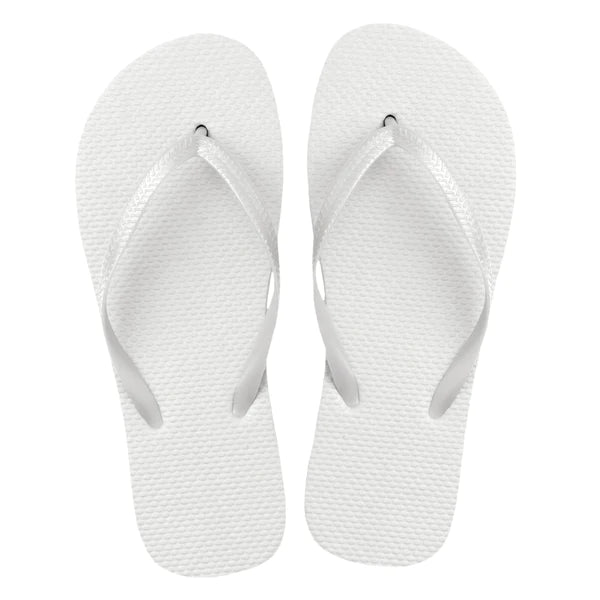 White Adult Flip Flops