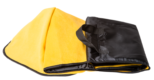 Yellow picnic blanket for outdoor adventures, beach trips, and park gatherings.